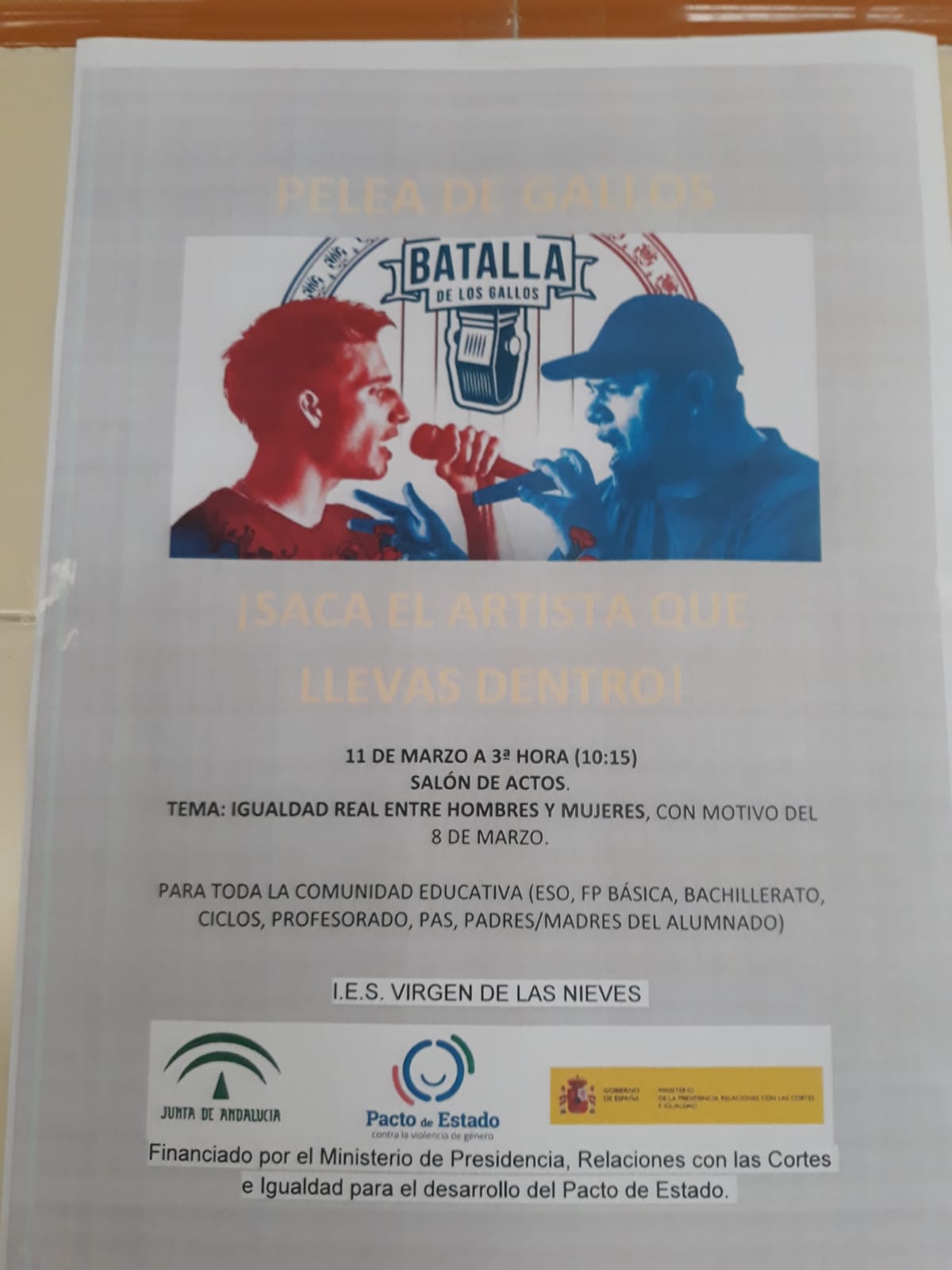 Pacto de Estado Contra la Violencia de Género – IES Virgen de las Nieves